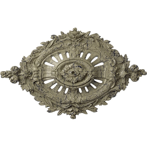 Ekena Millwork Antonio Ceiling Medallion, Hand-Painted Castle Stone Crackle, 35 7/8"W x 22 1/2"H x 4 3/8"P CM35X22ANCSC - main